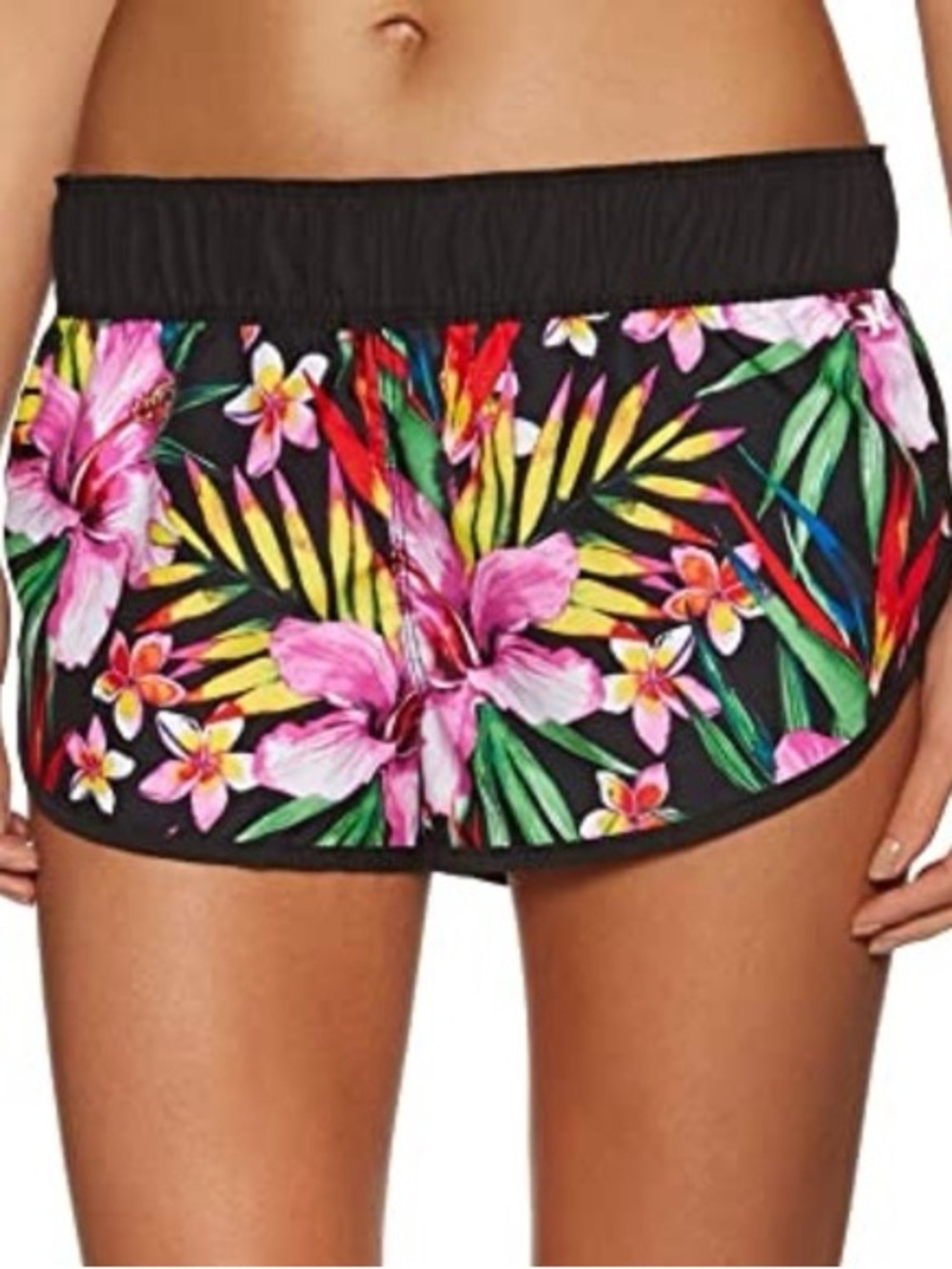 Hurley Black Floral Tropical Print Women’s Shorts